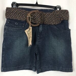 NWT Artifact Blue Jean Shorts with Brown Belt